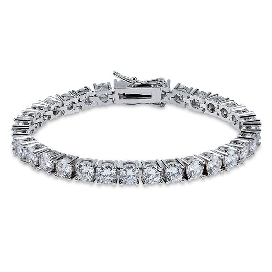 La chaîne de tennis hip-hop populaire pour hommes de 5/6 mm est micro-incrustée de bracelet de tennis de marque Tide en zircon.