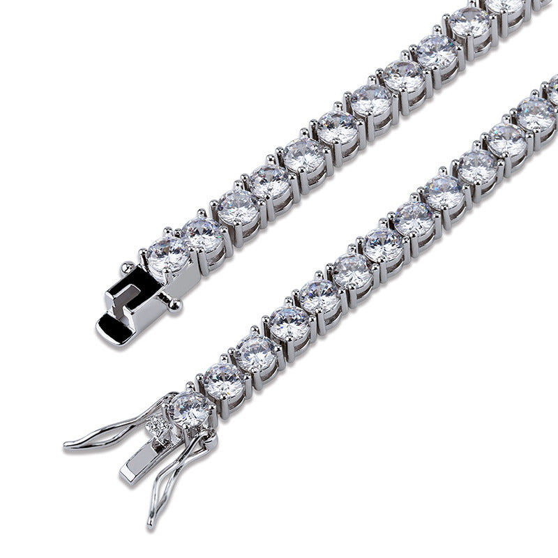 La chaîne de tennis hip-hop populaire pour hommes de 5/6 mm est micro-incrustée de bracelet de tennis de marque Tide en zircon.