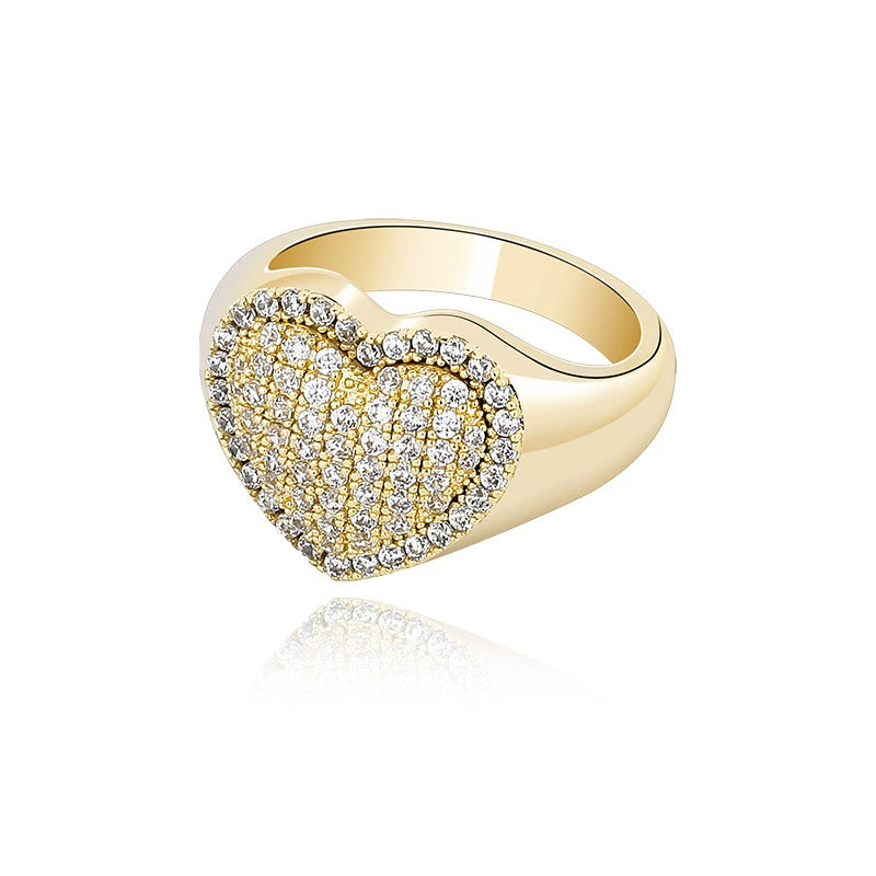 Ensemble d'amour populaire Zircon Bagues Hip Hop pour femmes Bijoux pour femmes Accessoires de bague pour femmes