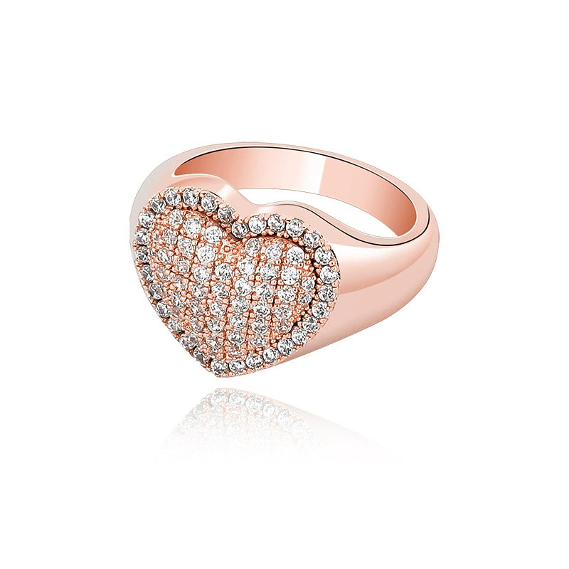 Ensemble d'amour populaire Zircon Bagues Hip Hop pour femmes Bijoux pour femmes Accessoires de bague pour femmes