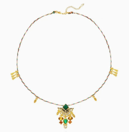 Ethnic minority zircon necklace