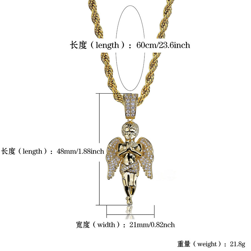 Hand in Hand Angel Hip Hop Pendant