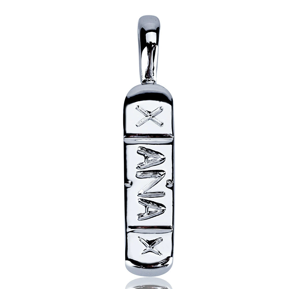 Collier populaire XANAX pour hommes avec pendentif hip-hop européen et américain galvanisé en or véritable 24″