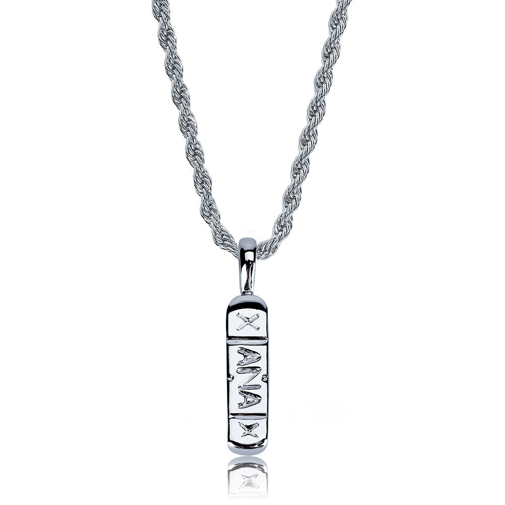 Collier populaire XANAX pour hommes avec pendentif hip-hop européen et américain galvanisé en or véritable 24″