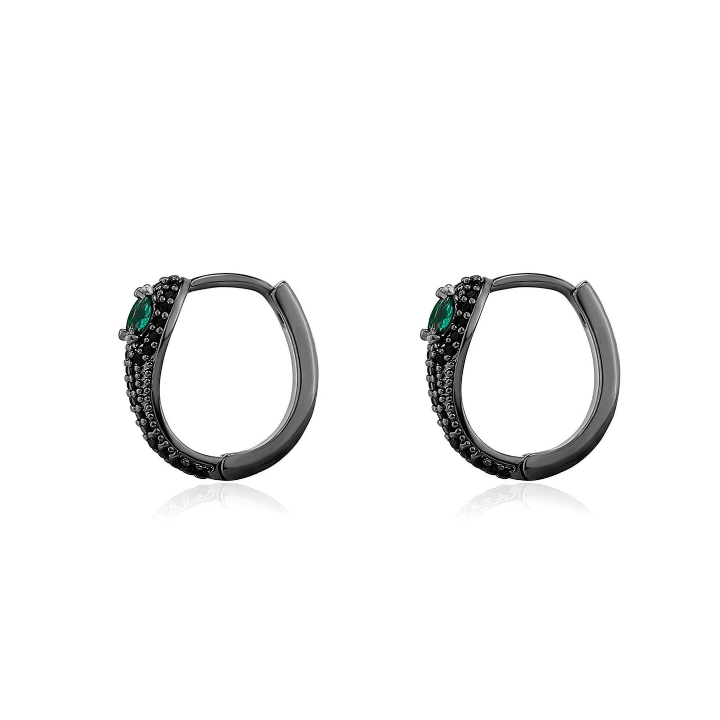 Boucles d'oreilles serpent diamant vert vent, personnalisées et tendance, pour hommes et filles épicées, boucles d'oreilles serpent hip-hop de rue européennes et américaines