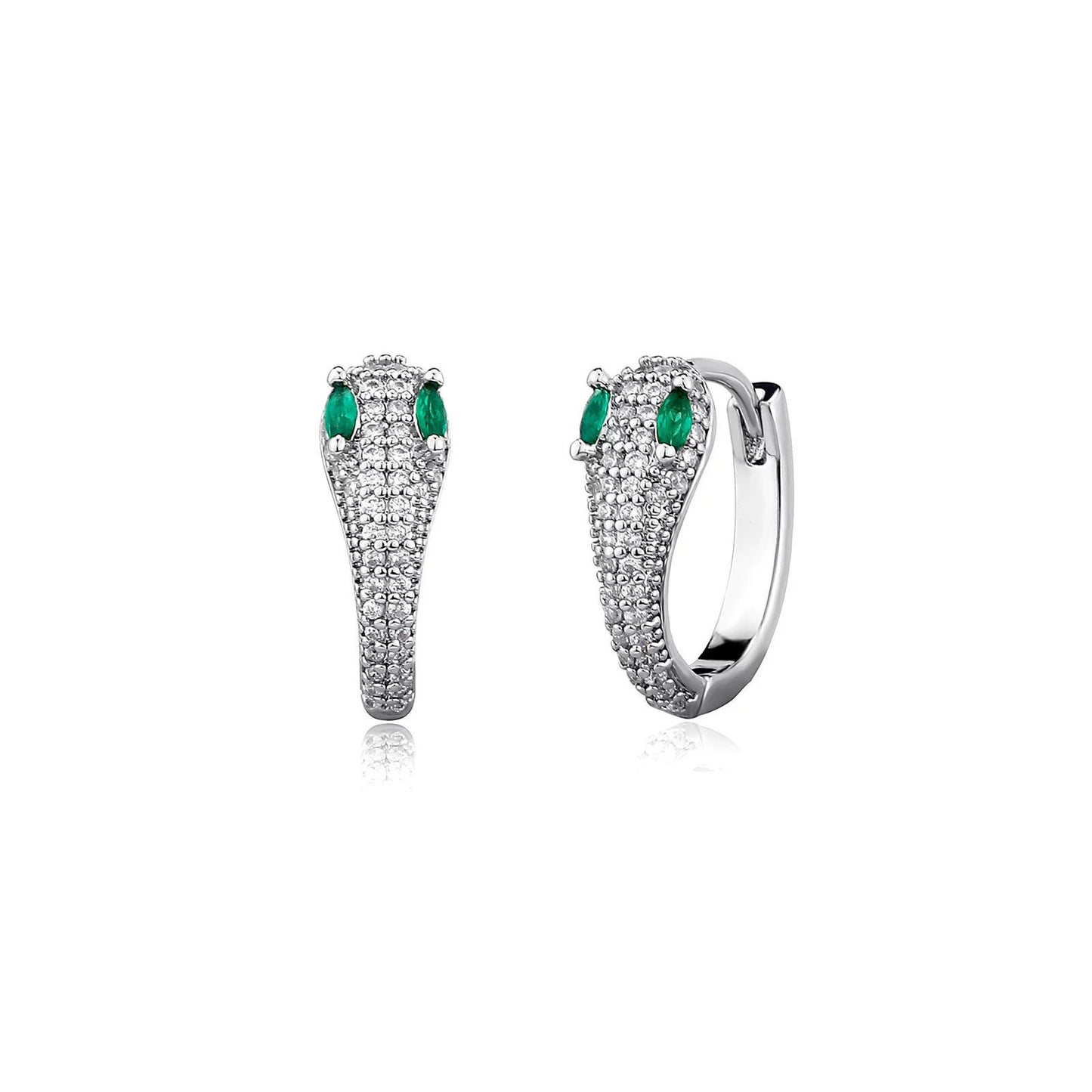 Boucles d'oreilles serpent diamant vert vent, personnalisées et tendance, pour hommes et filles épicées, boucles d'oreilles serpent hip-hop de rue européennes et américaines