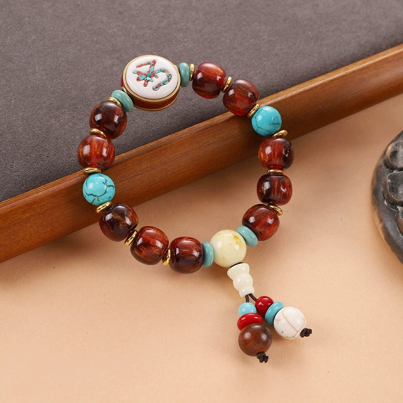 Tibetan Pine Stone Bodhi Buddha Bead Bracelet