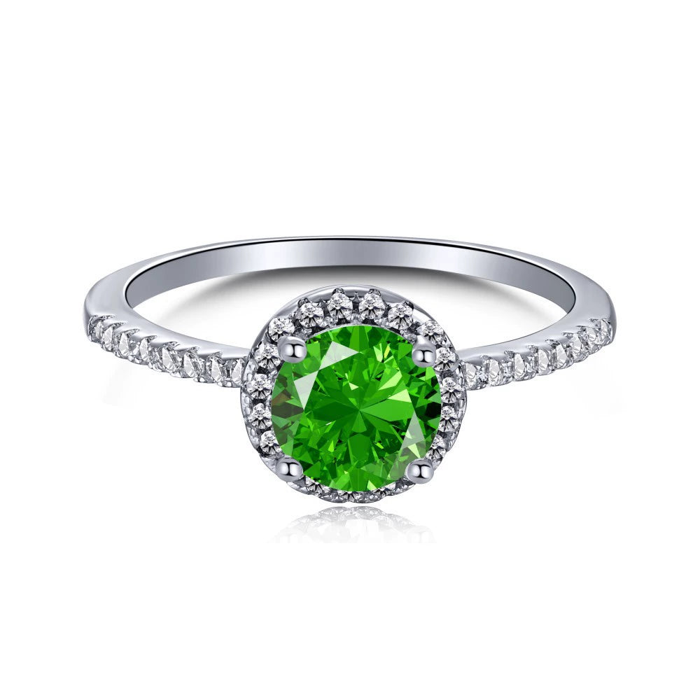 Emerald zircon ring