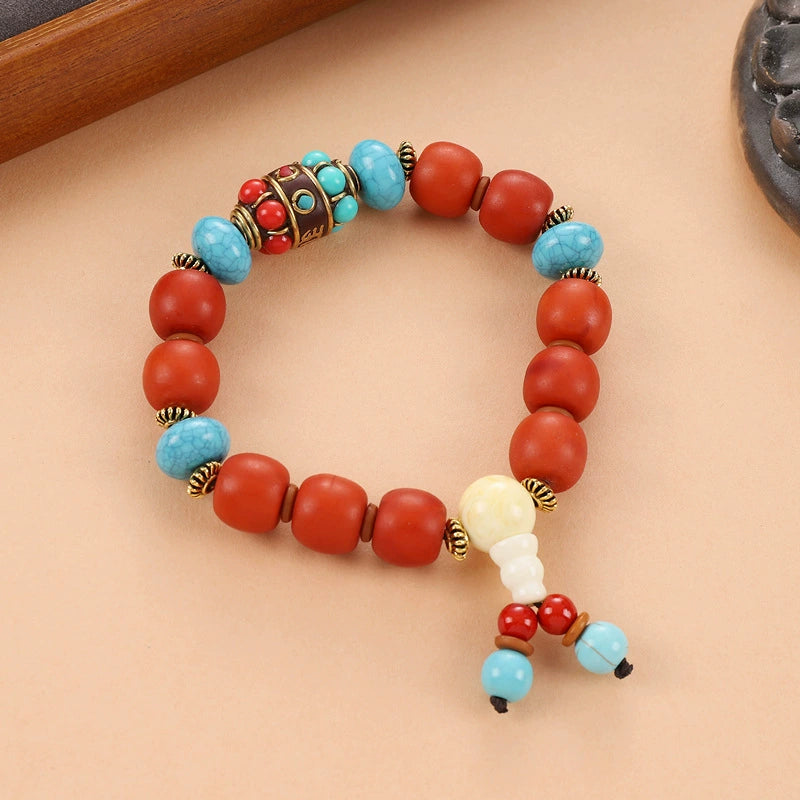 Tibetan Pine Stone Bodhi Buddha Bead Bracelet