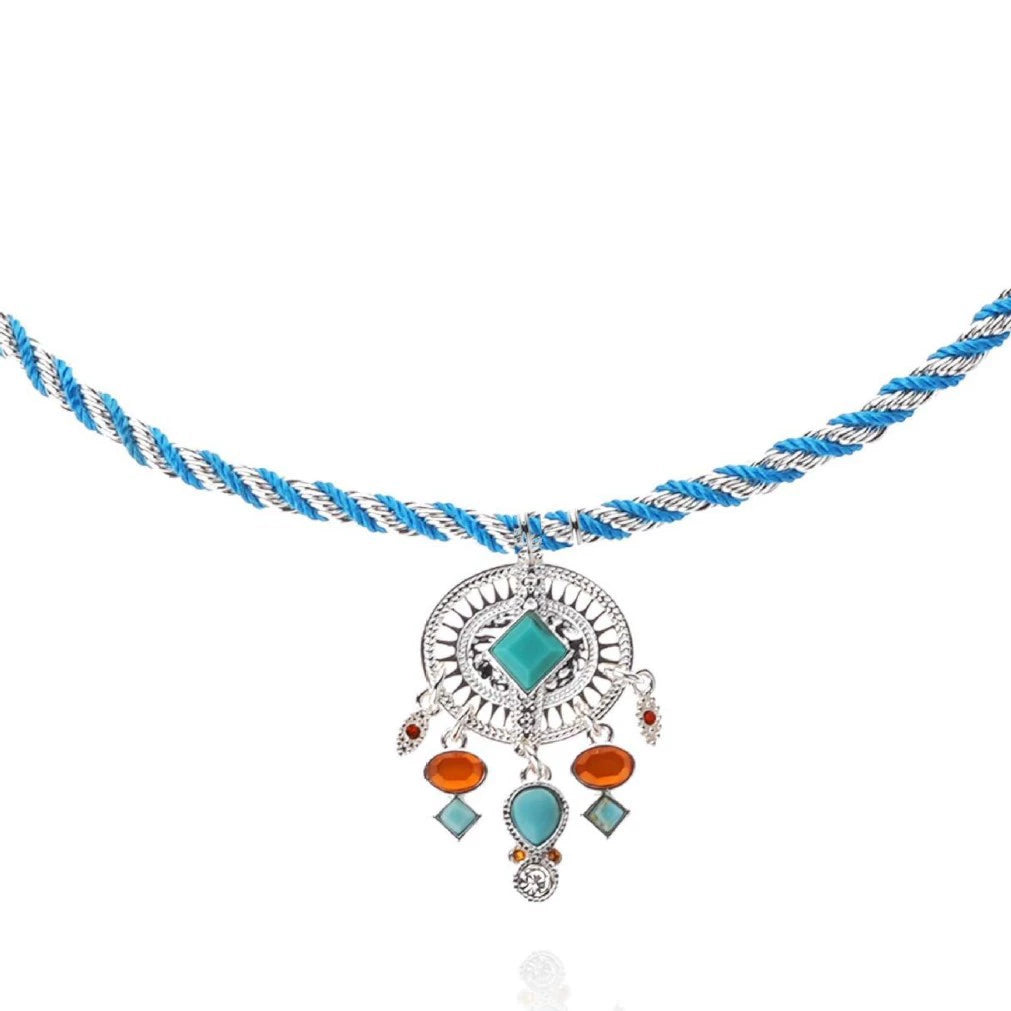 Ethnic minority zircon necklace