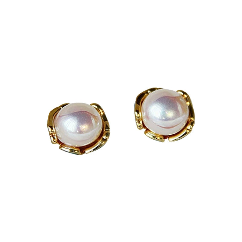 925 silver needle pearl earrings