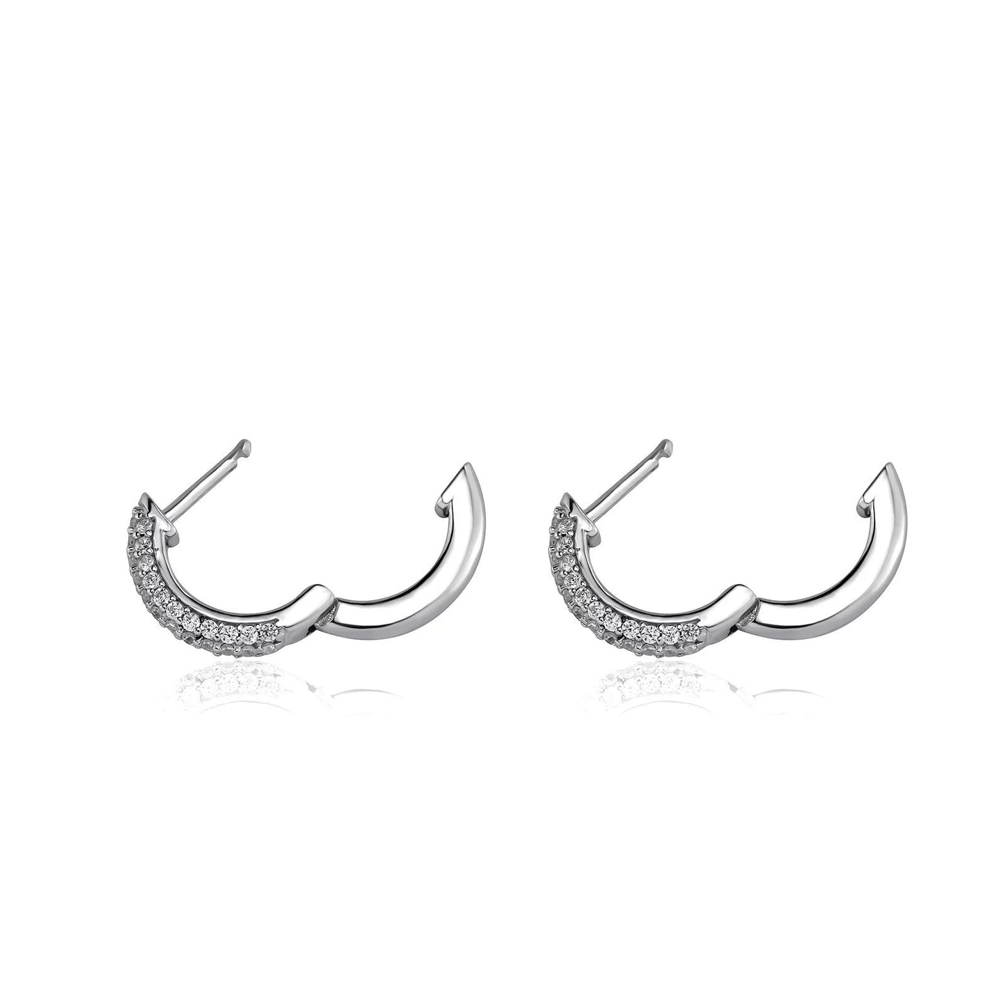 Boucles d'oreilles rondes en argent S925 et zircon pour hommes et femmes, boucles d'oreilles tendance Hip Hop bling