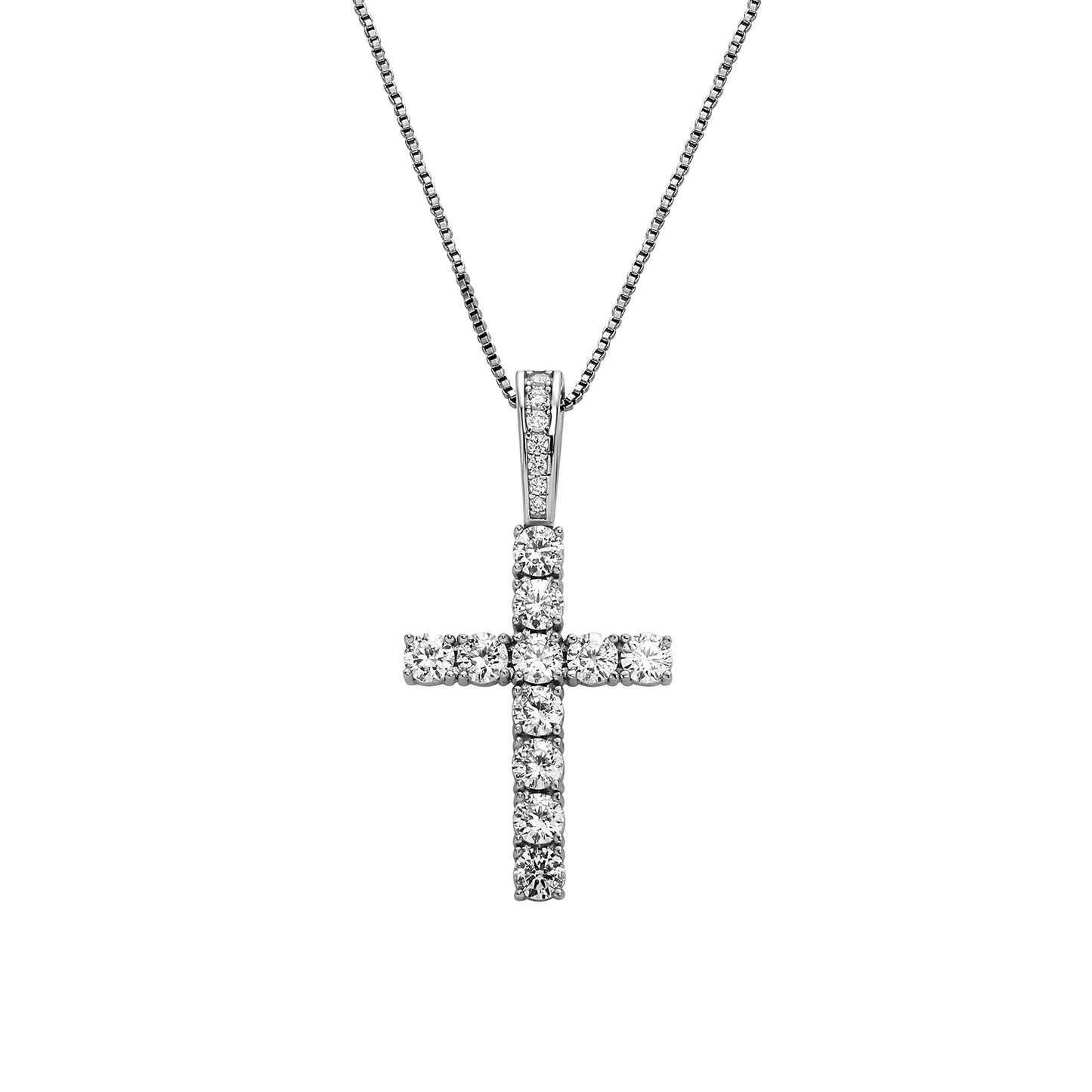 Pendentif croix Anhe en argent micro incrusté de zircons pour femme, collier polyvalent hip-hop