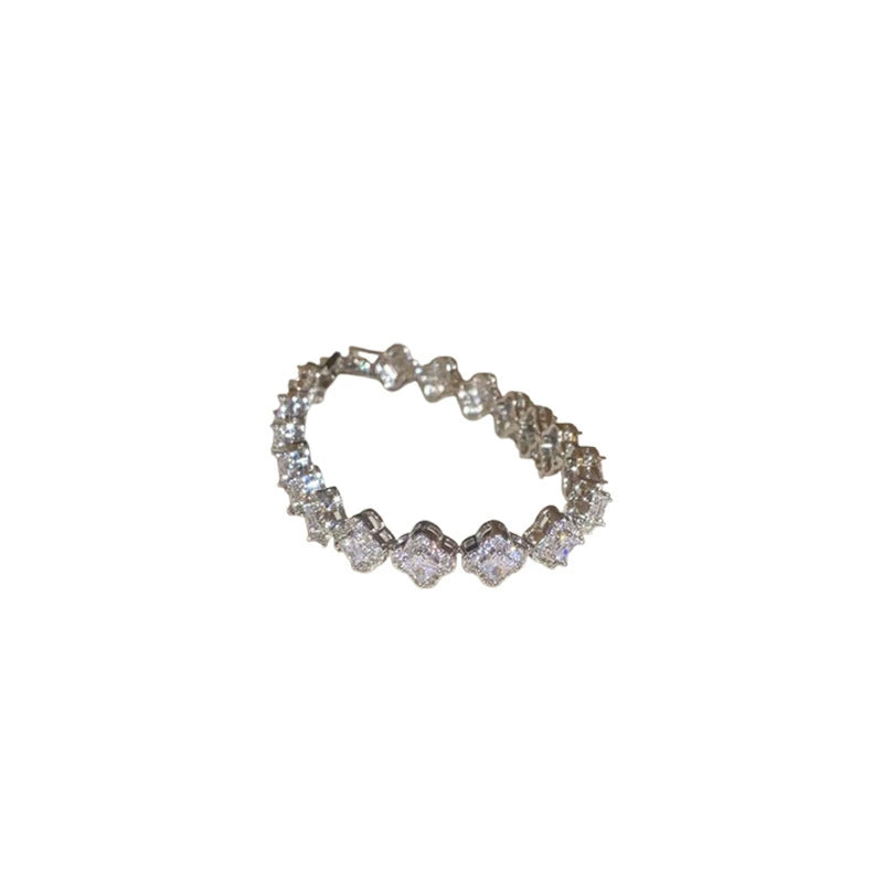 Bracelet à boucle en forme de fleur irrégulière en zircon super flash 5A, bracelet personnalisé européen et américain, luxe léger, haut de gamme, tempérament, fait à la main