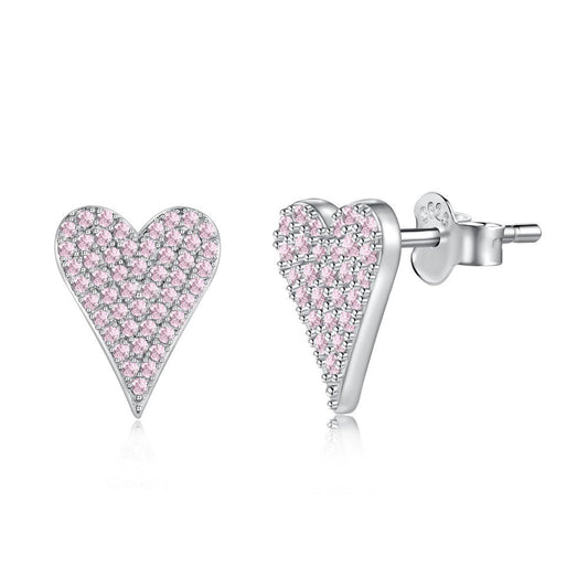 Full Diamond Heart Ear Nails