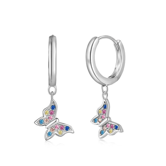 Candy colored zircon butterfly earrings