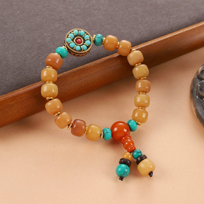 Tibetan Pine Stone Bodhi Buddha Bead Bracelet