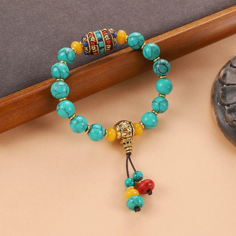 Tibetan Pine Stone Bodhi Buddha Bead Bracelet