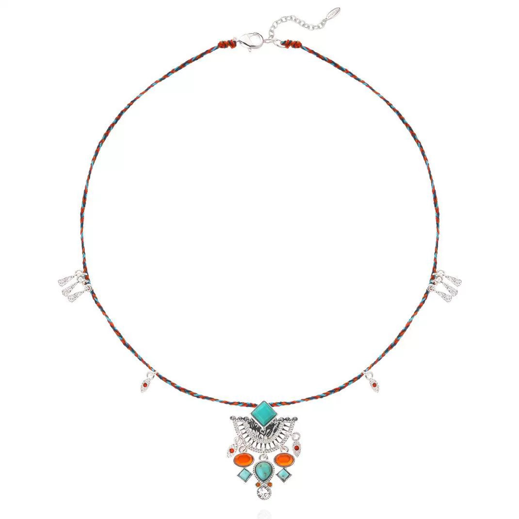 Ethnic minority zircon necklace