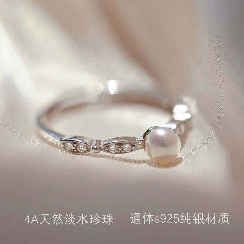 925 sterling silver freshwater pearl ring