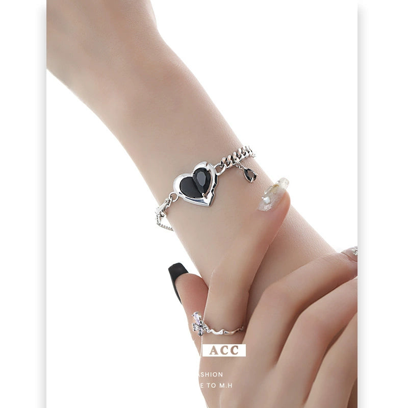 Bracelet en argent d'amour à vendre à chaud, luxe léger, sensation haut de gamme, style cool Instagram, nouvelle tendance personnalisée, tendance bijoux