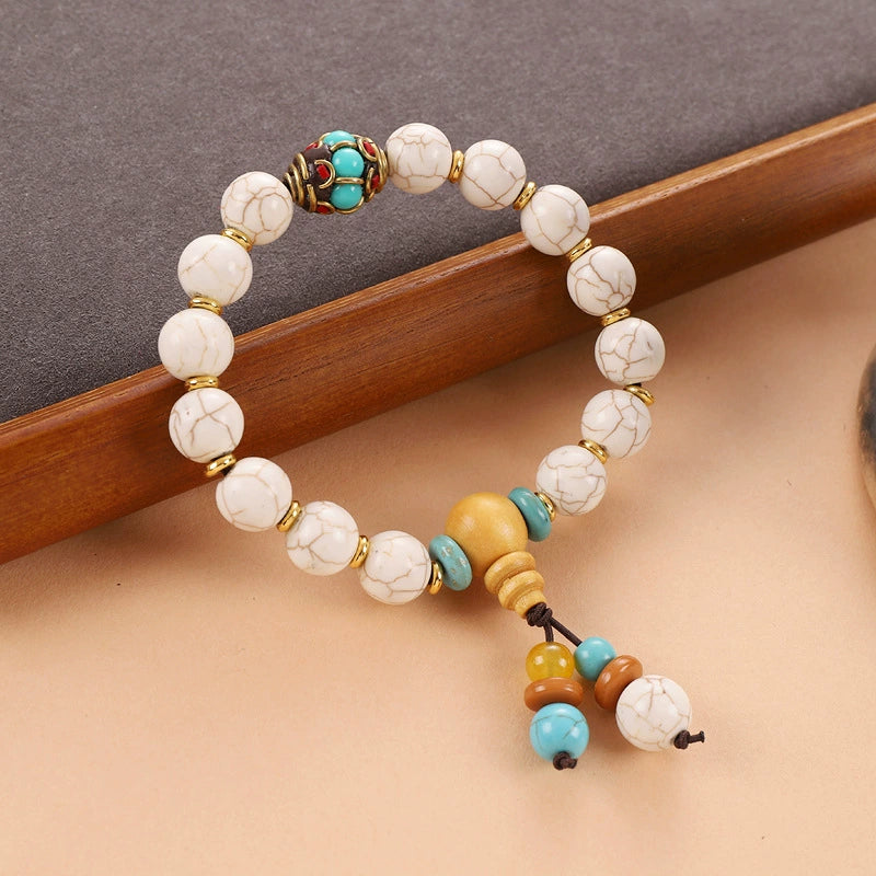 Tibetan Pine Stone Bodhi Buddha Bead Bracelet