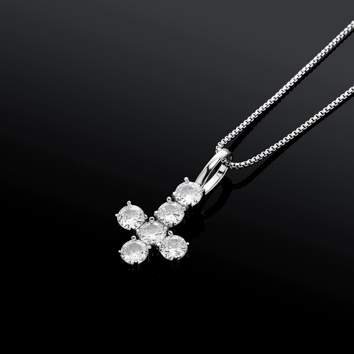 Pendentif croix Anhe en argent micro incrusté de zircons pour femme, collier polyvalent hip-hop