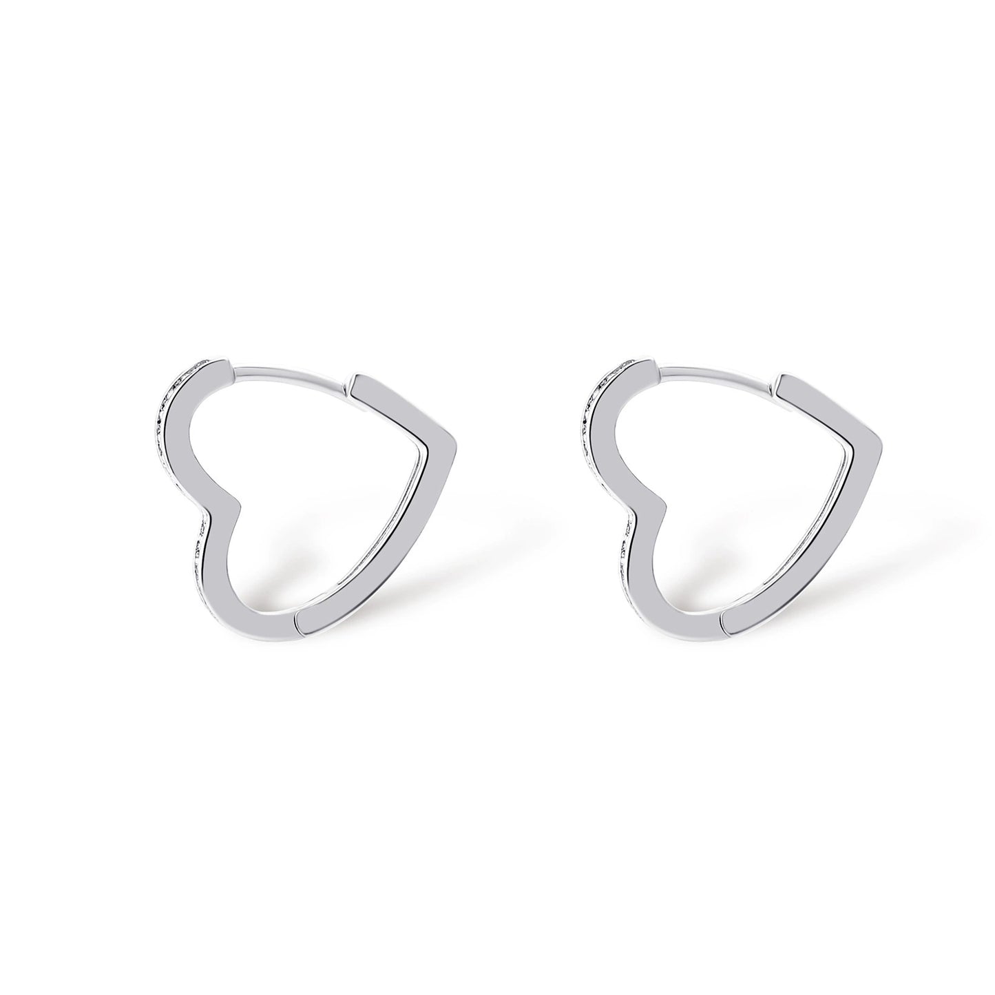 Boucles d'oreilles en zircon en forme de cœur en argent pur S925 pour femmes, boucles d'oreilles simples, accessoires à la mode