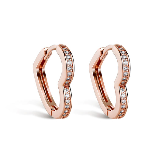 Boucles d'oreilles en zircon en forme de cœur en argent pur S925 pour femmes, boucles d'oreilles simples, accessoires à la mode