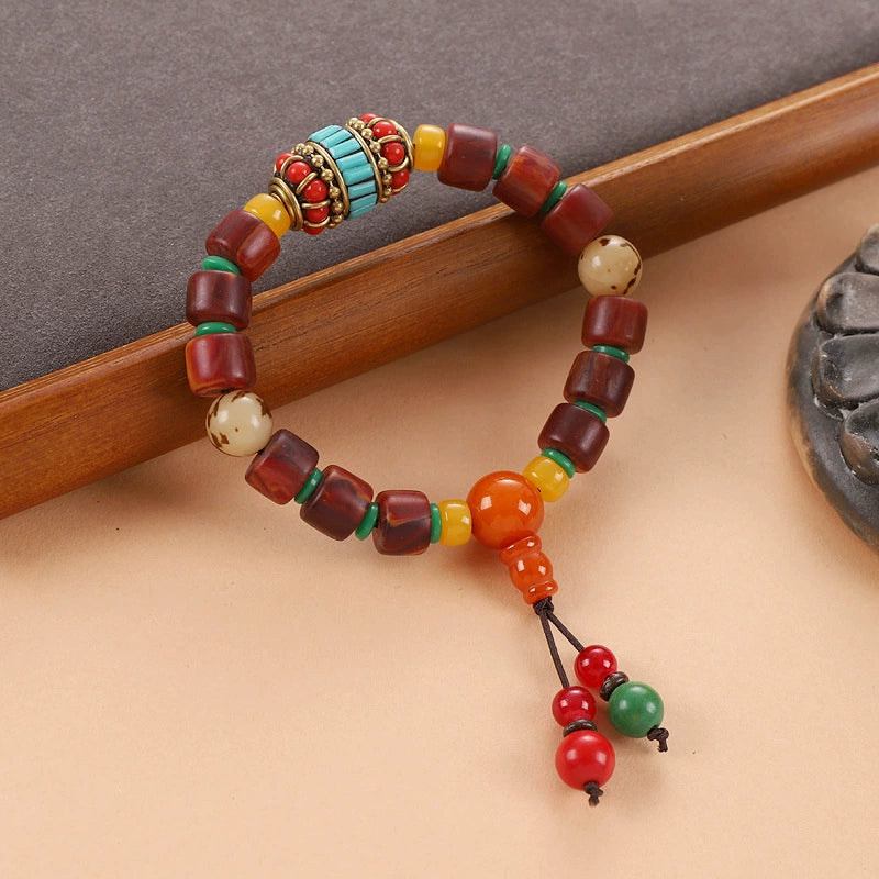 Tibetan Pine Stone Bodhi Buddha Bead Bracelet