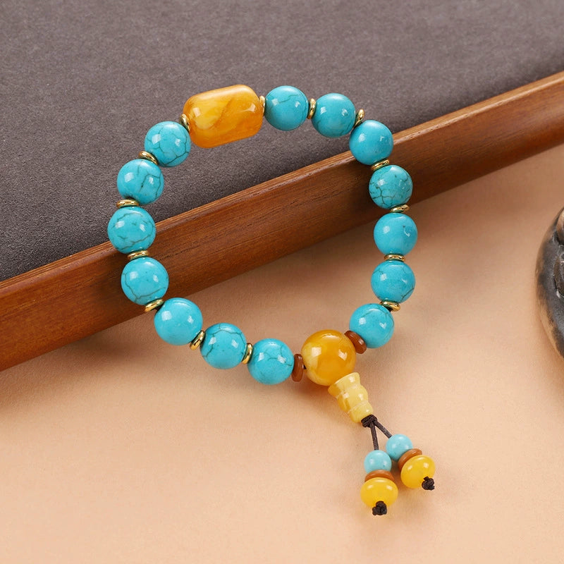 Tibetan Pine Stone Bodhi Buddha Bead Bracelet