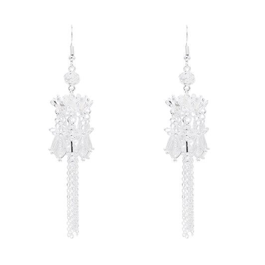 Chinese lantern tassel Miao earrings