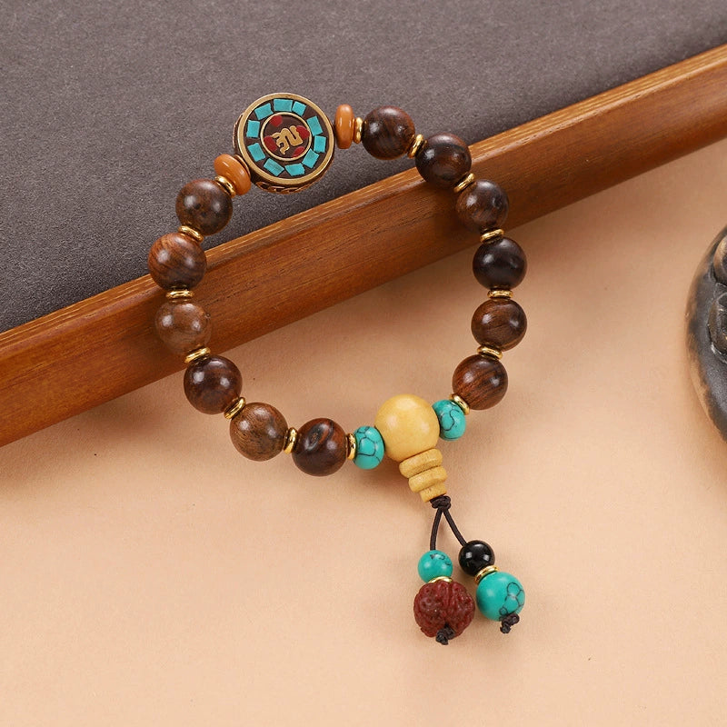 Tibetan Pine Stone Bodhi Buddha Bead Bracelet