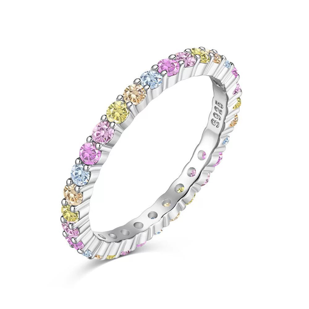 Candy colored diamond ring