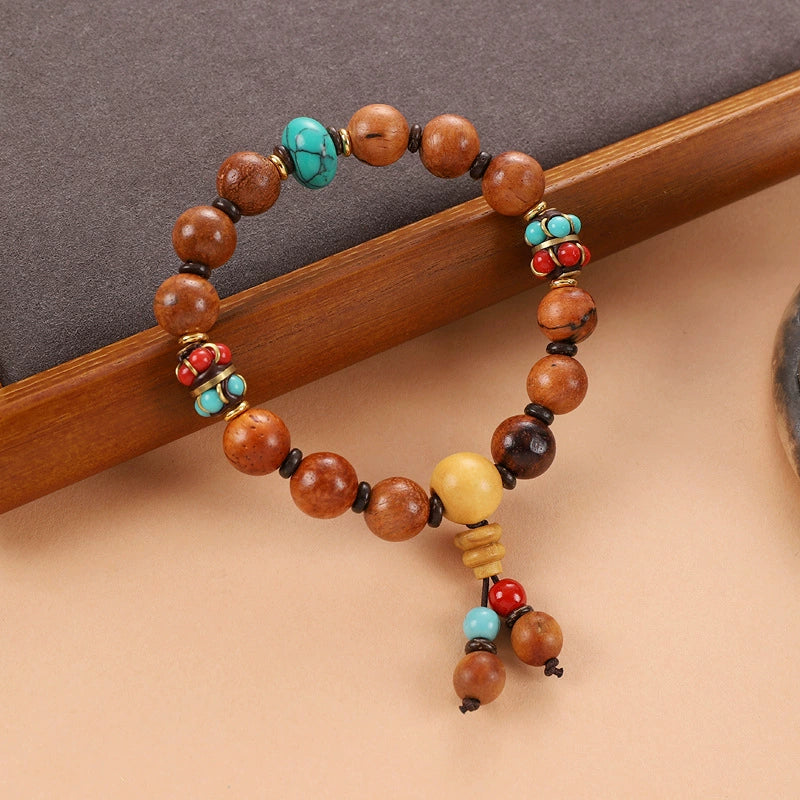 Tibetan Pine Stone Bodhi Buddha Bead Bracelet