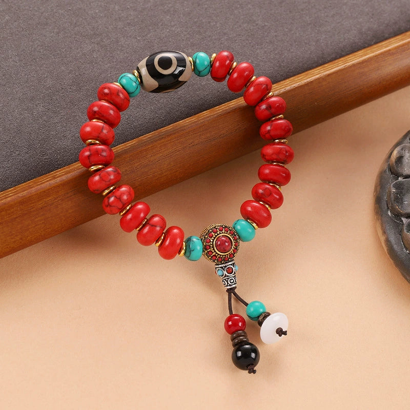 Tibetan Pine Stone Bodhi Buddha Bead Bracelet