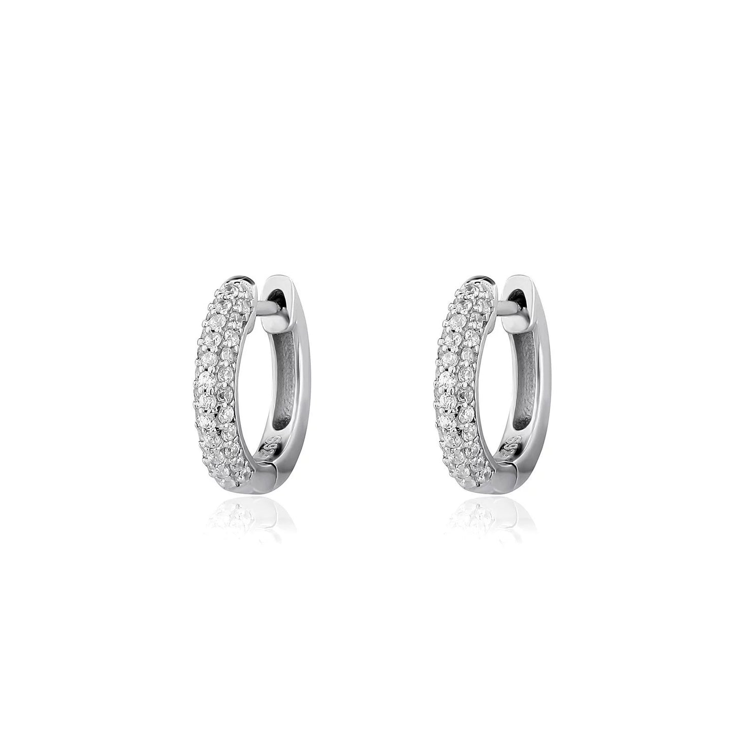 Boucles d'oreilles rondes en argent S925 et zircon pour hommes et femmes, boucles d'oreilles tendance Hip Hop bling