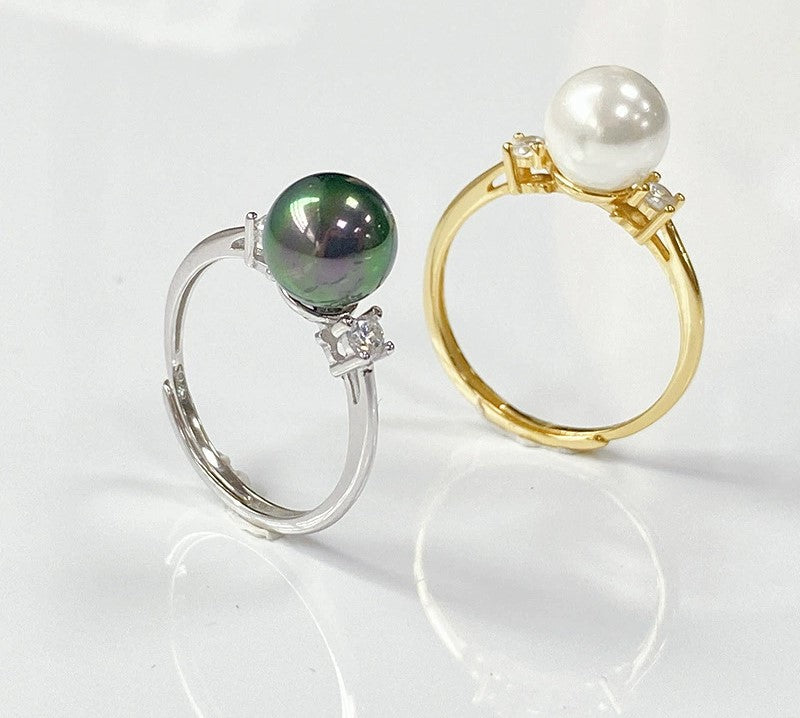 S925 pure silver pearl ring