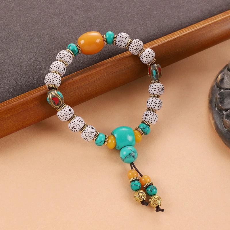 Tibetan Pine Stone Bodhi Buddha Bead Bracelet