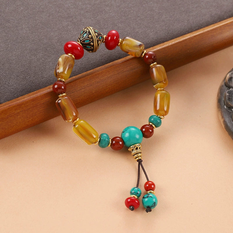 Tibetan Pine Stone Bodhi Buddha Bead Bracelet