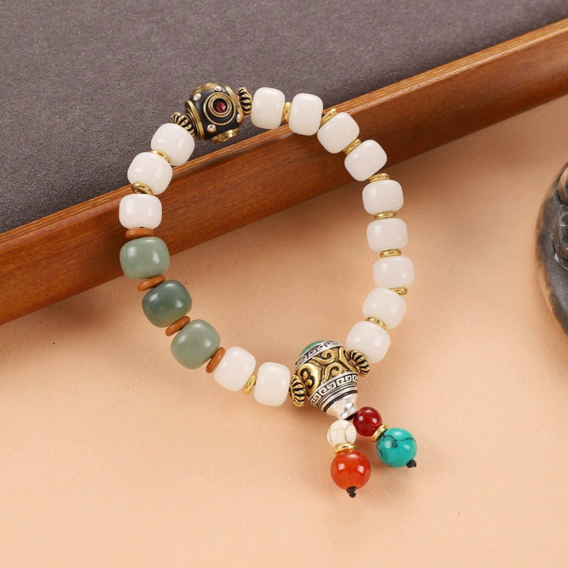 Tibetan Pine Stone Bodhi Buddha Bead Bracelet