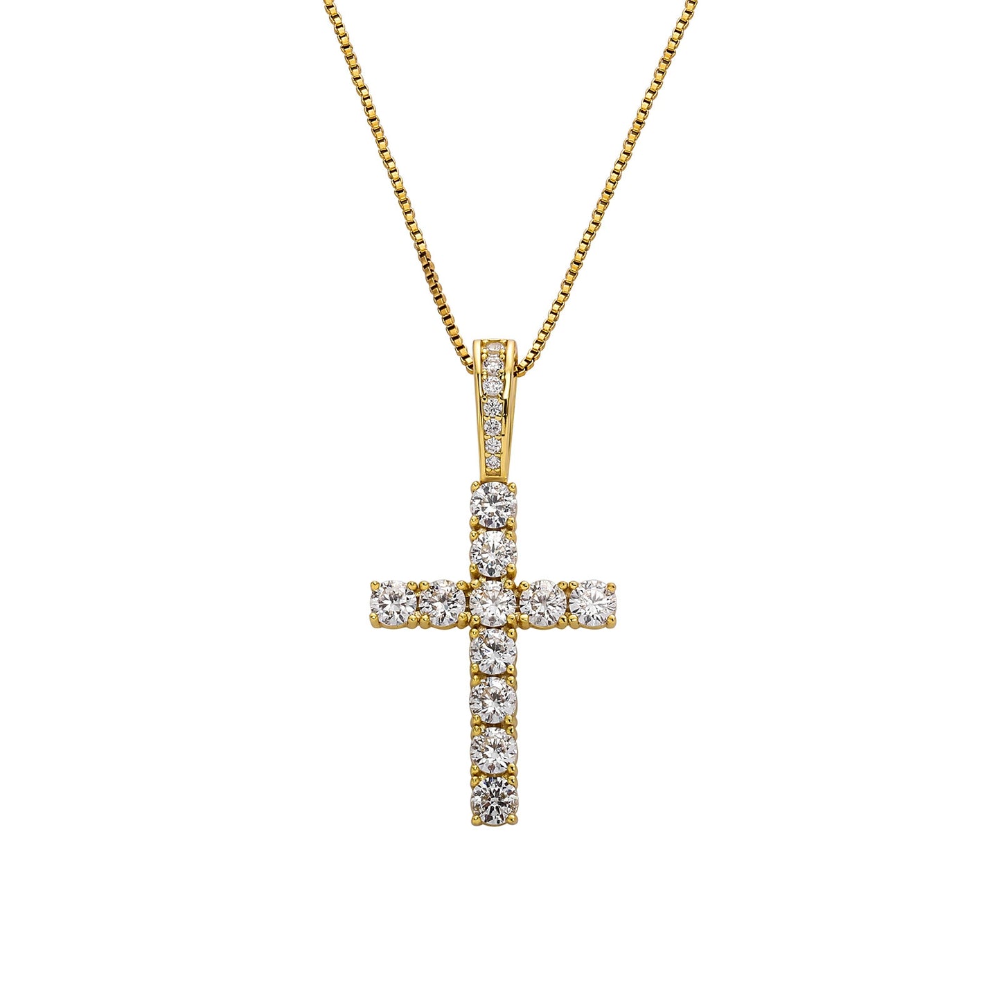 Pendentif croix Anhe en argent micro incrusté de zircons pour femme, collier polyvalent hip-hop