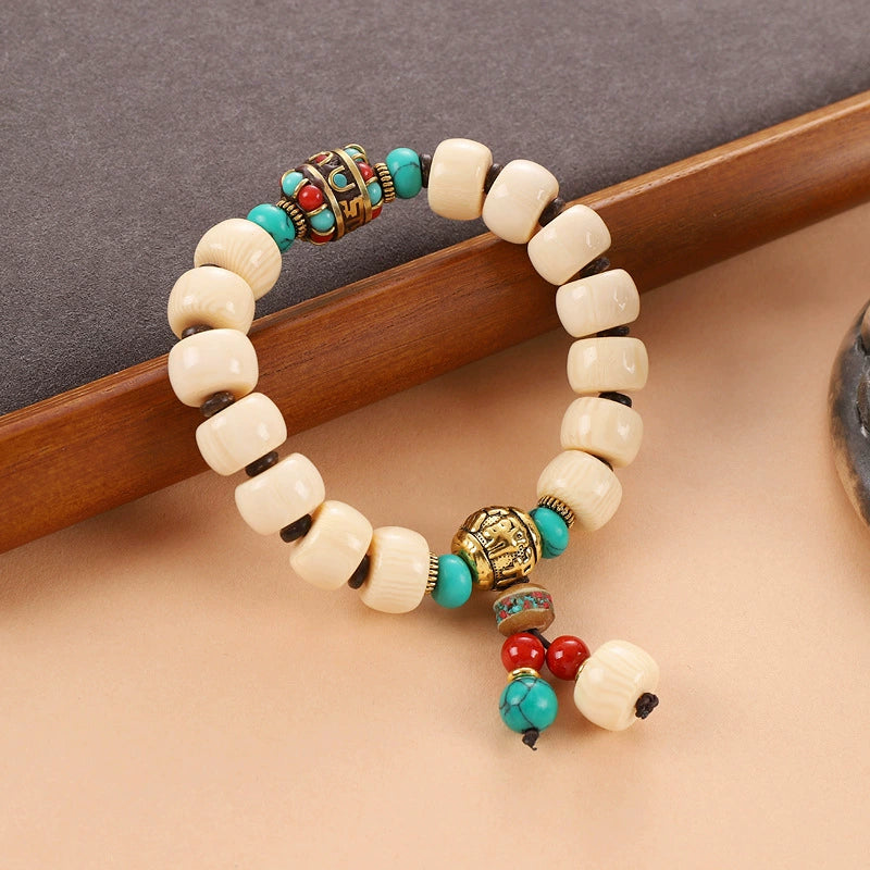 Tibetan Pine Stone Bodhi Buddha Bead Bracelet